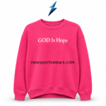 NSW NEW SPORTS WEAR Sweatshirt in hot pink with white chest print, dropped shoulders and ribbed seams