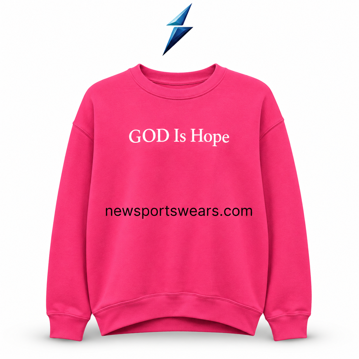 nsw-new-sports-wear-pink-sweatshirt-back NSW NEW SPORTS WEAR Sweatshirt in hot pink with white chest print, dropped shoulders and ribbed seams