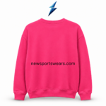 NSW NEW SPORTS WEAR Sweatshirt back view with plain pink panel, shoulder stitching and ribbed hem