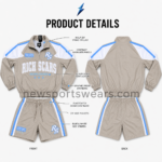 nsw windbreaker tracksuit product details by new sports wear showing zippers elastic stitching and color-block panels