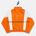 NSW New Sports Wear orange jacket with white panels, stand collar and front zipper