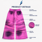 NSW pink wide-leg sweatpants with multi-row gathered elastic waistband