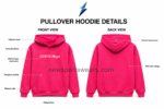 NSW New Sports Wear pullover hoodie with centered white GOD Is Hope serif lettering on hot-pink fabric.