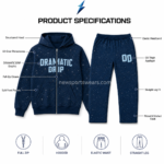 NSW Rhinestone Tracksuit Set in navy with silver all-over stones, full-zip hoodie and matching straight-leg pants