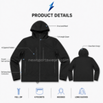 NSW Softshell Jacket in black with four front zipper pockets