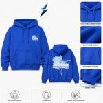 NSW royal-blue hoodie with adjustable tonal drawstrings and stitched hood by NEW SPORTS WEAR