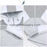 NSW New Sports Wear Windbreaker Jacket with adjustable hood, zipper, pockets and elastic cuffs
