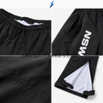 Black Tearaway Pants with side pocket, woven shell texture and vertical white NSW logo