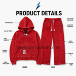 Women’s Tracksuit detail view showing silver studs, tonal graphics and stitching from NSW New Sports Wear